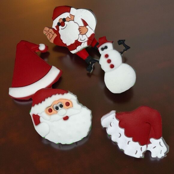 NEW Set of Winter Holiday Santa Snowman Shoe Charms B5 - Picture 1 of 1